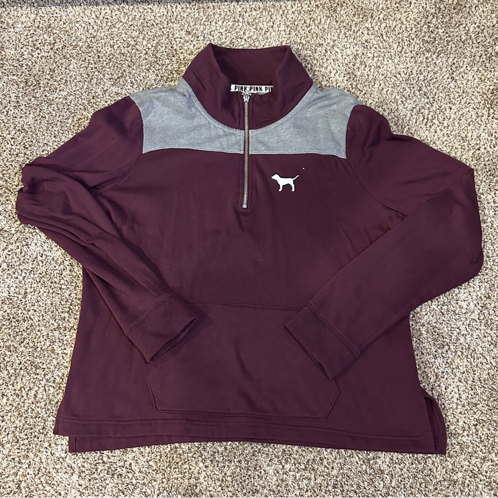 Victoria Secret Pink 2016 Logo Quarter-Zip Sweatshirt